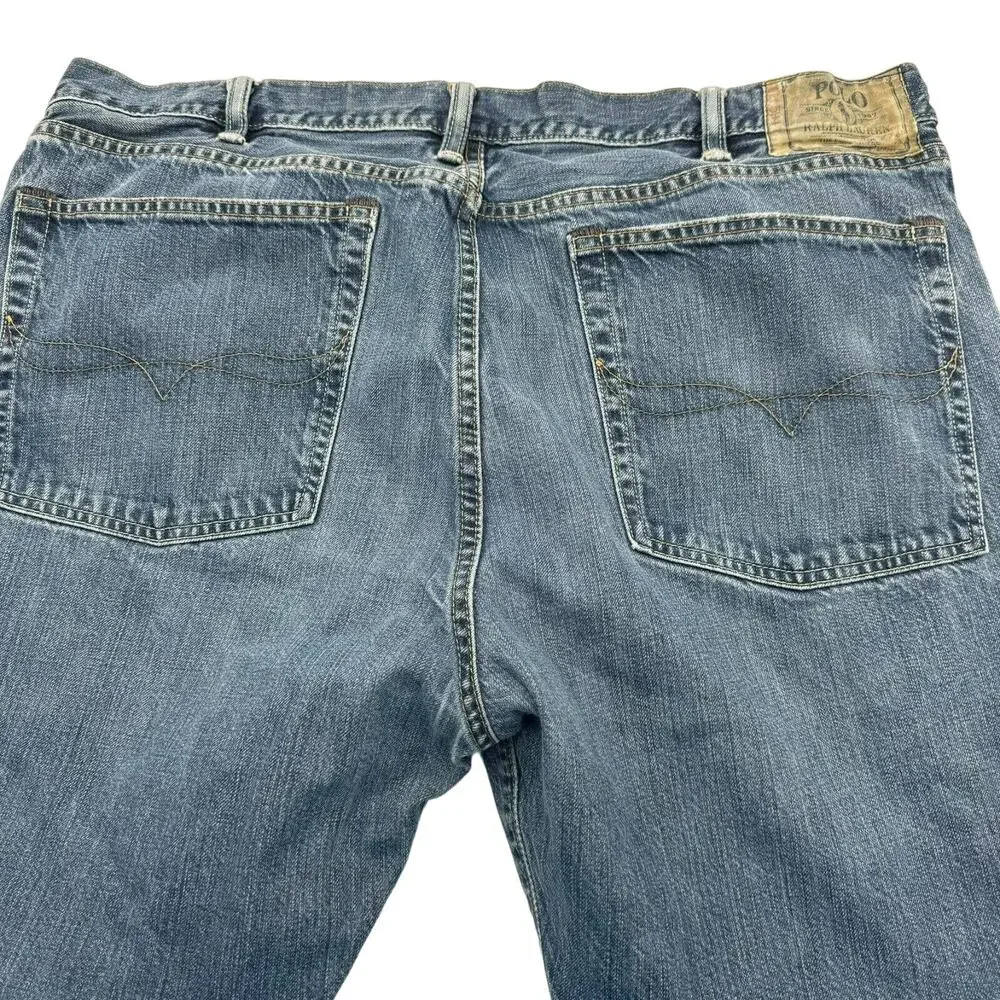 POLO‎ RALPH LAUREN Mens 40x32 1594 vintage blue jeans Straight Leg 100% Cotton